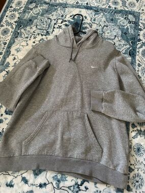 Nike Gray Pullover Hoodie with White Swoosh